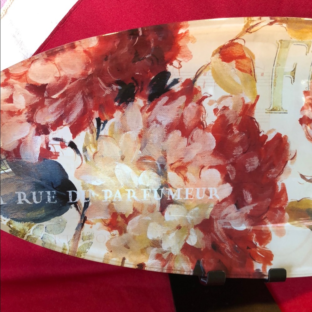 Floral Decorative Tray Glass